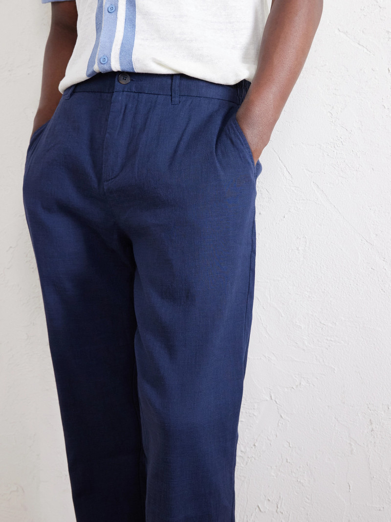 Straight-Leg Linen-Blend Trousers 5