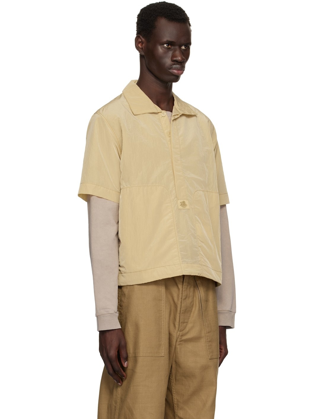 Beige Foreger Shiny Nylon Polo - 2