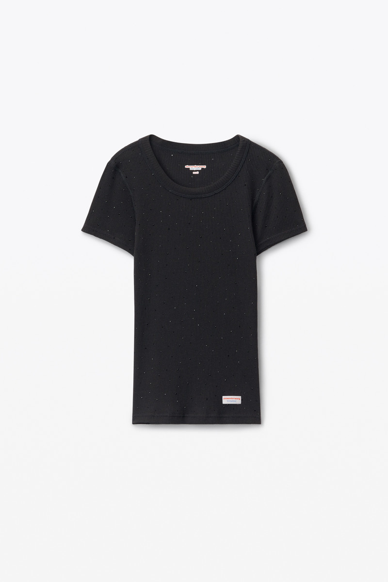 Crystal Hotfix Scoop Neck Tee 1