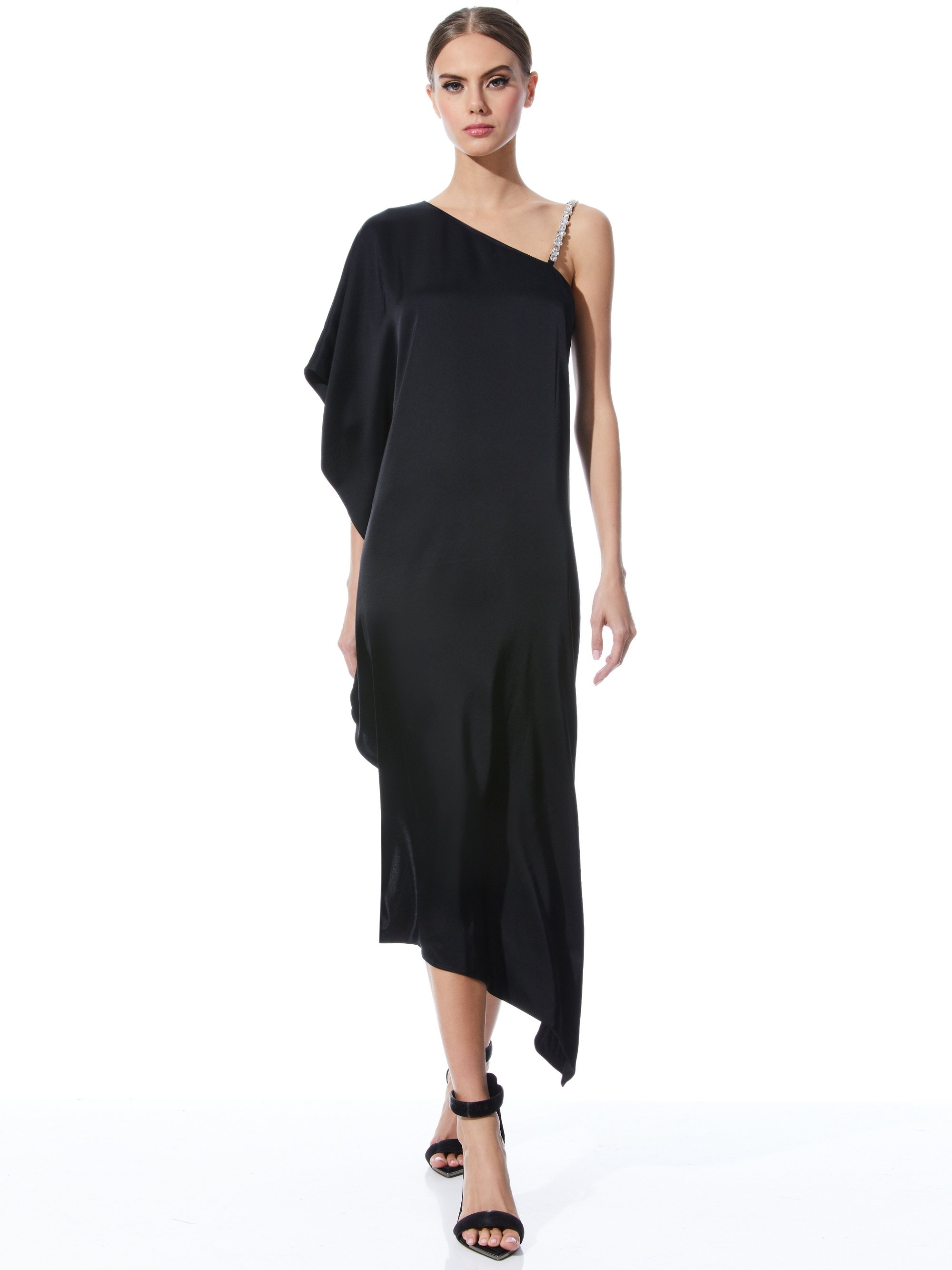 TAE CRYSTAL STRAP ASYMMETRICAL MAXI DRESS - 6