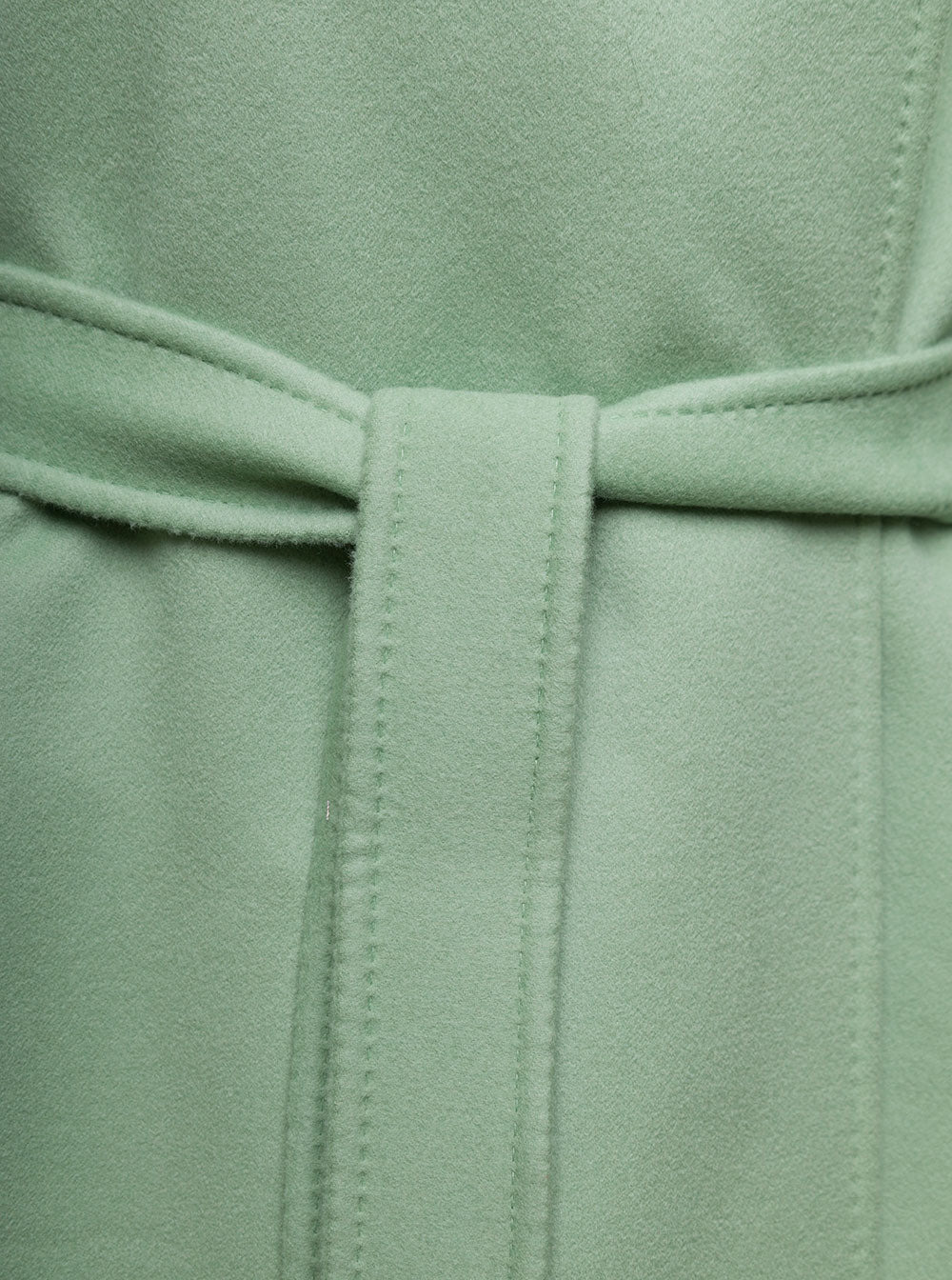 Max Mara Women Light Green Hans Long Coat With Belt In Wool Blend Woman - 3