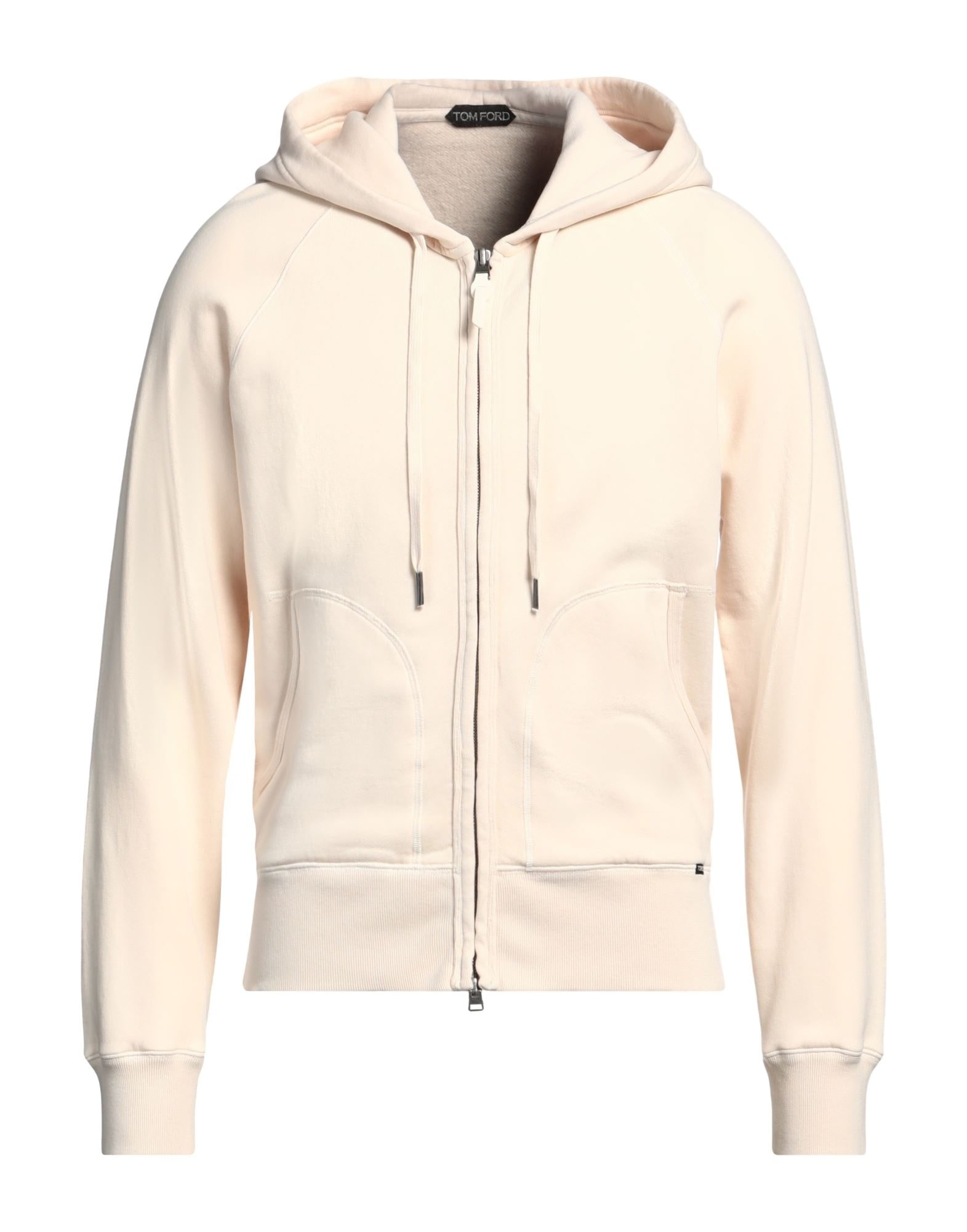 Cream Men's Hooded Sweatshirt - 1