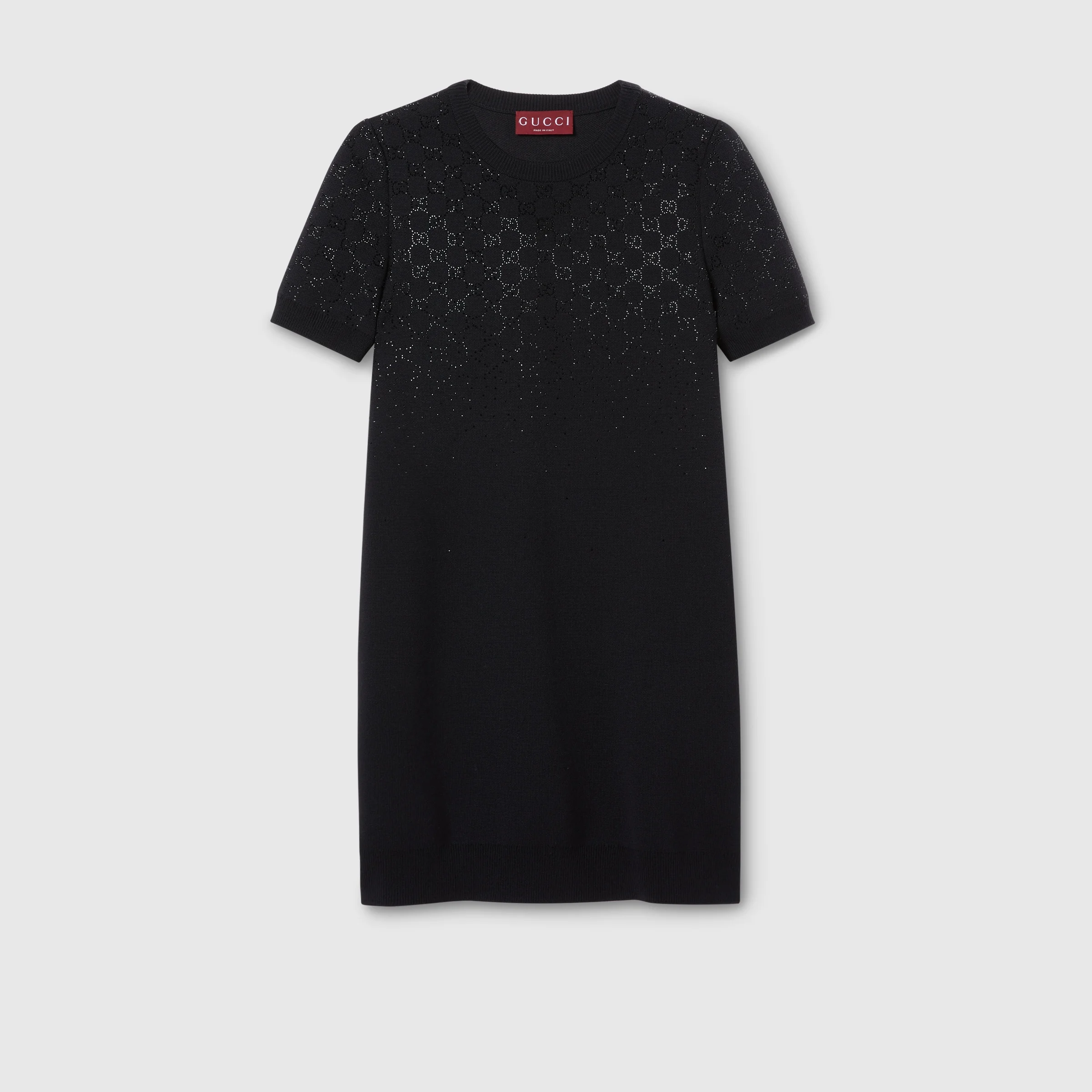 Fine wool dress with GG crystals - 1