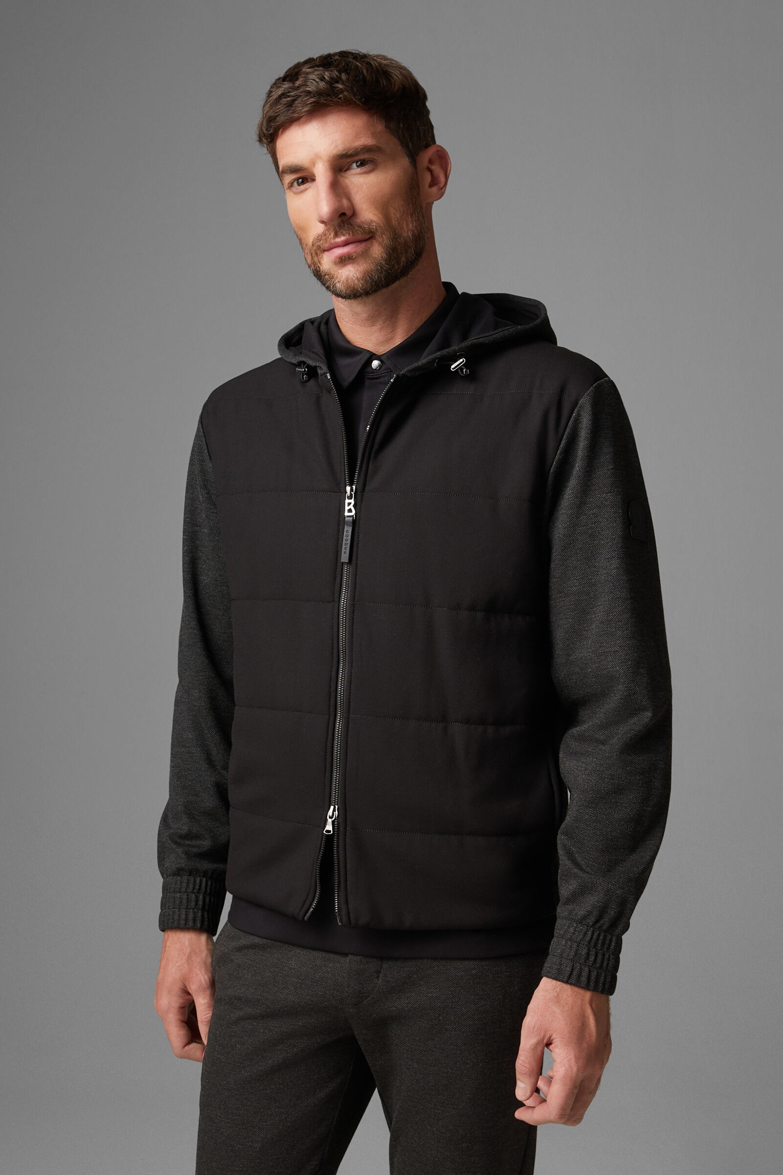 Roy hoodie jacket in Black/anthracite - 2