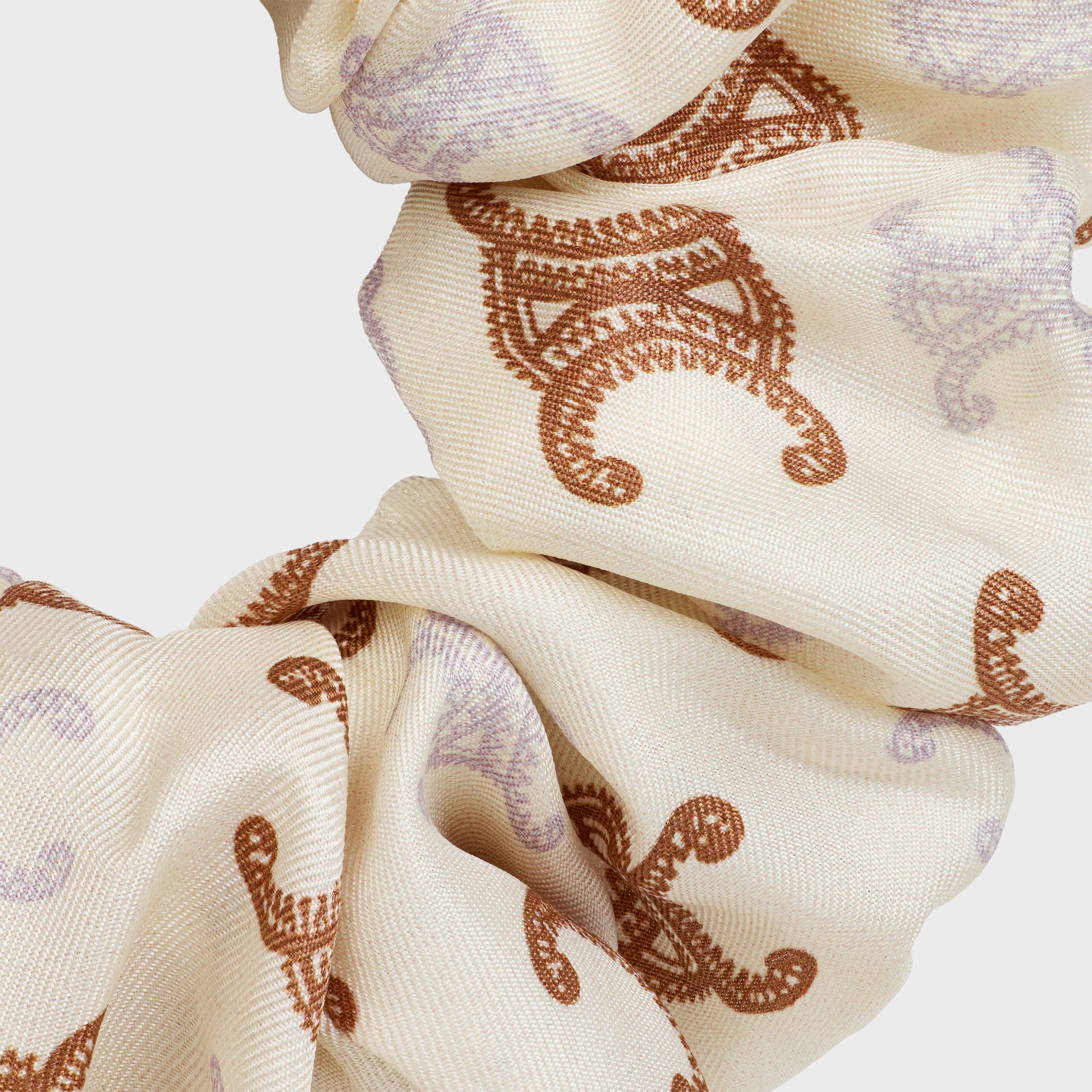 Celine Scrunchy Triomphe Couture in Silk and Brass with Gold finish - 3