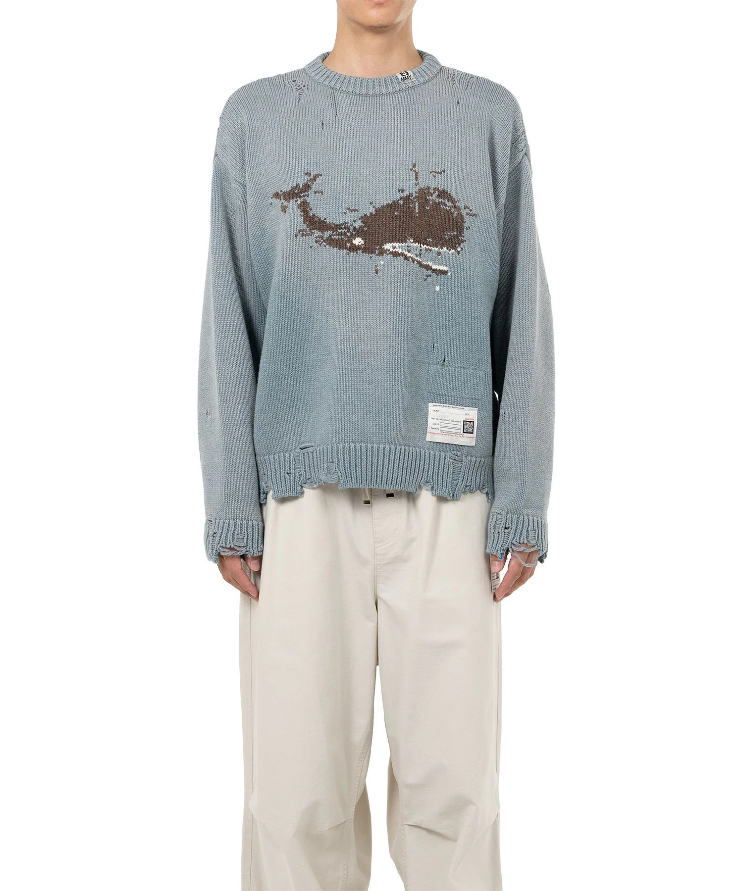 Whale Jacquard Knit Sweater - 1