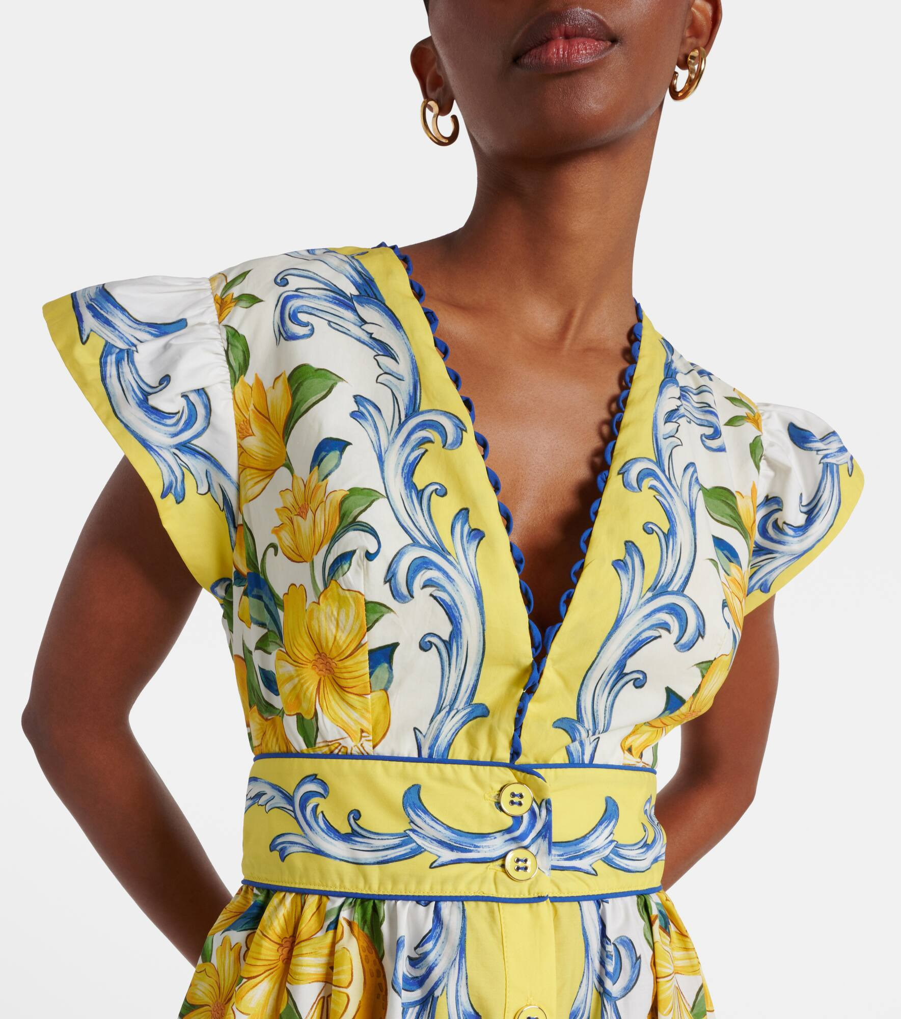 Printed cotton midi dress - 4