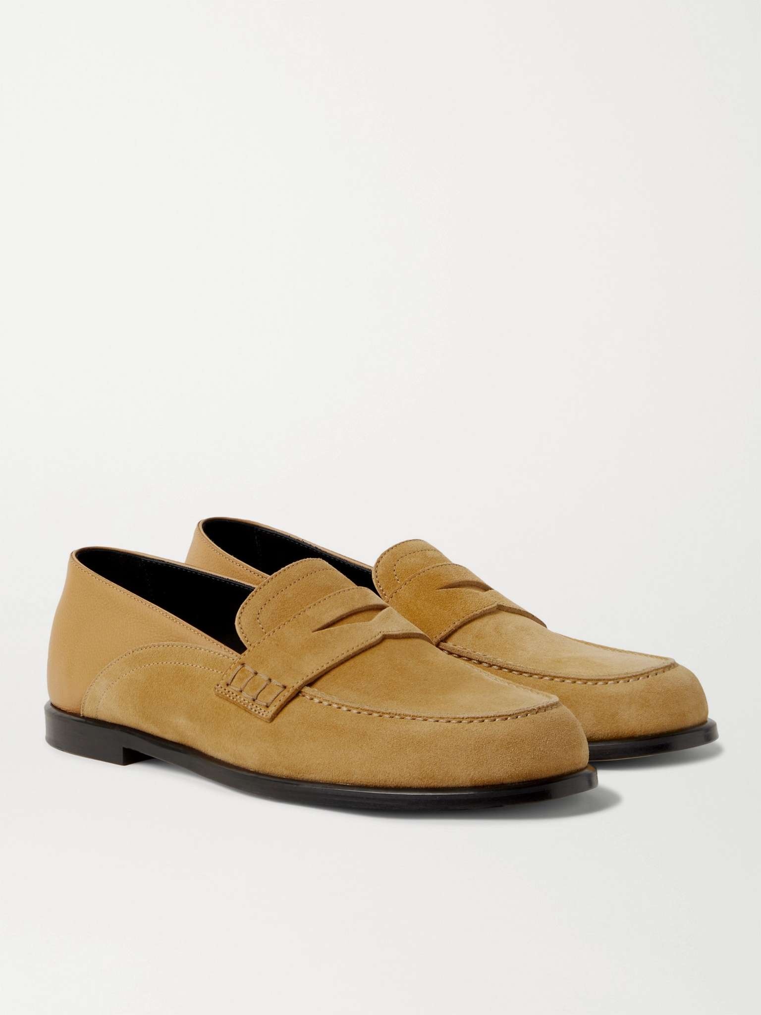 Collapsible-Heel Suede and Full-Grain Leather Penny Loafers - 4