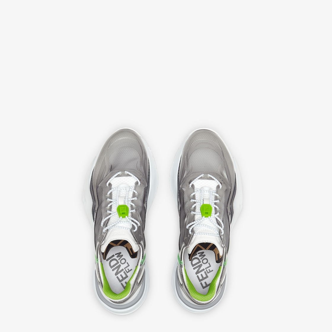 Slip-on sneakers with adjustable elastic laces, FF stopper and corrugated sole with engraved F. Fend - 4