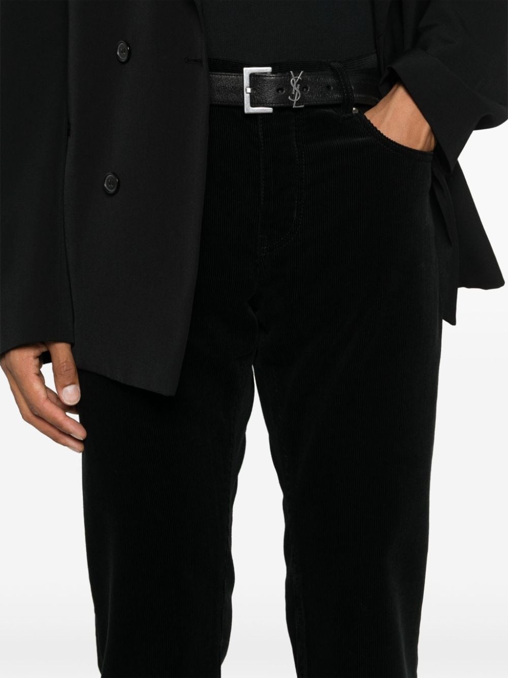 slim-cut corduroy trousers - 5