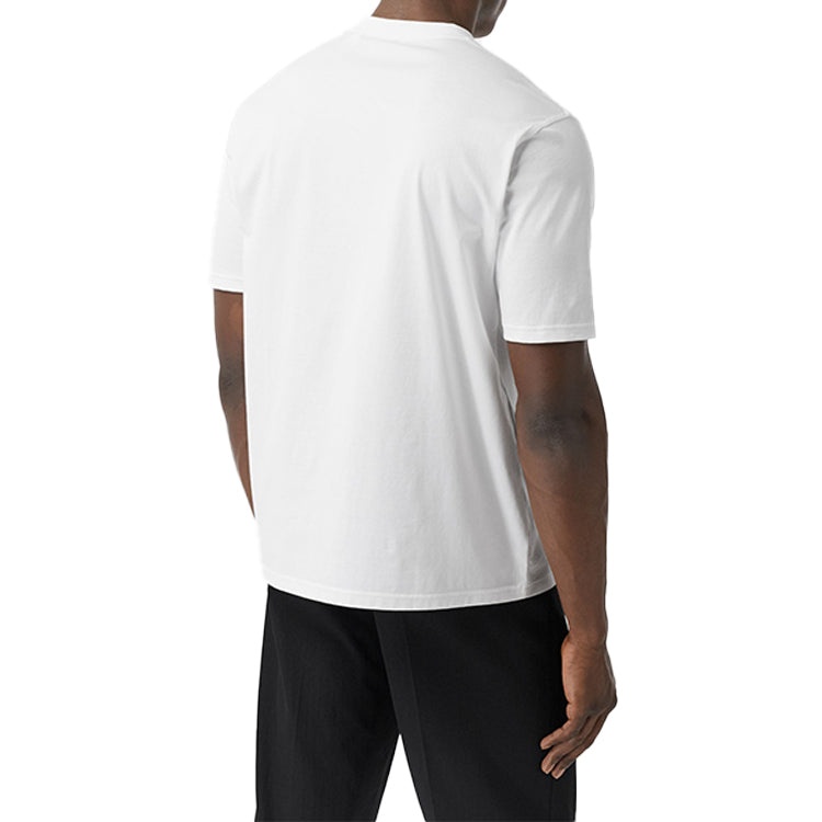 Burberry Logo Pattern Loose Short Sleeve For Men White 80321861 - 3