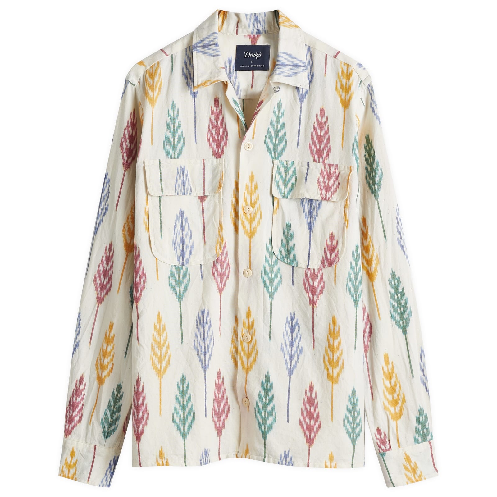 Drake's Camp Collar Ikat Shirt - 1