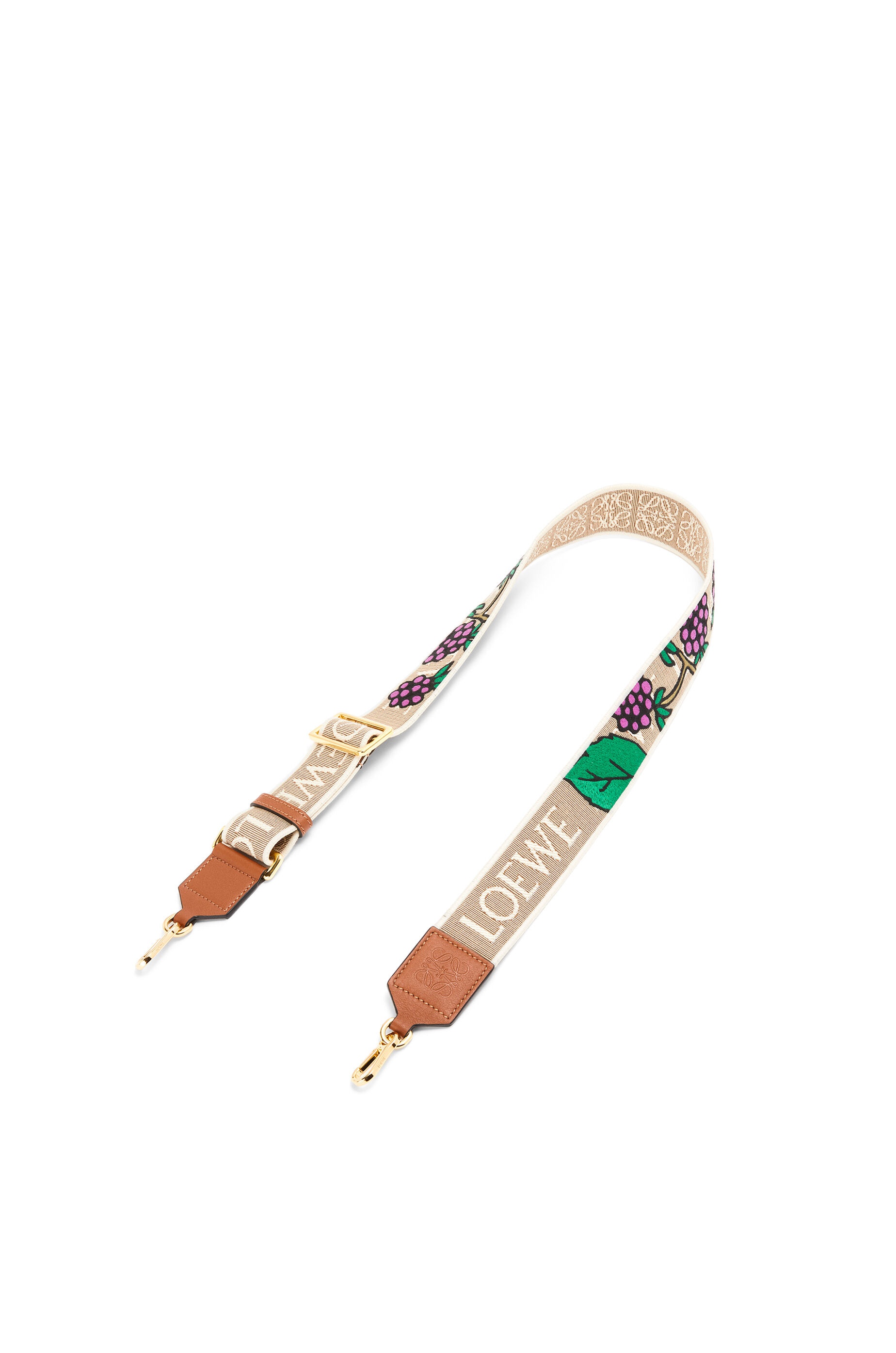 Herbarium strap in Anagram jacquard and calfskin - 1