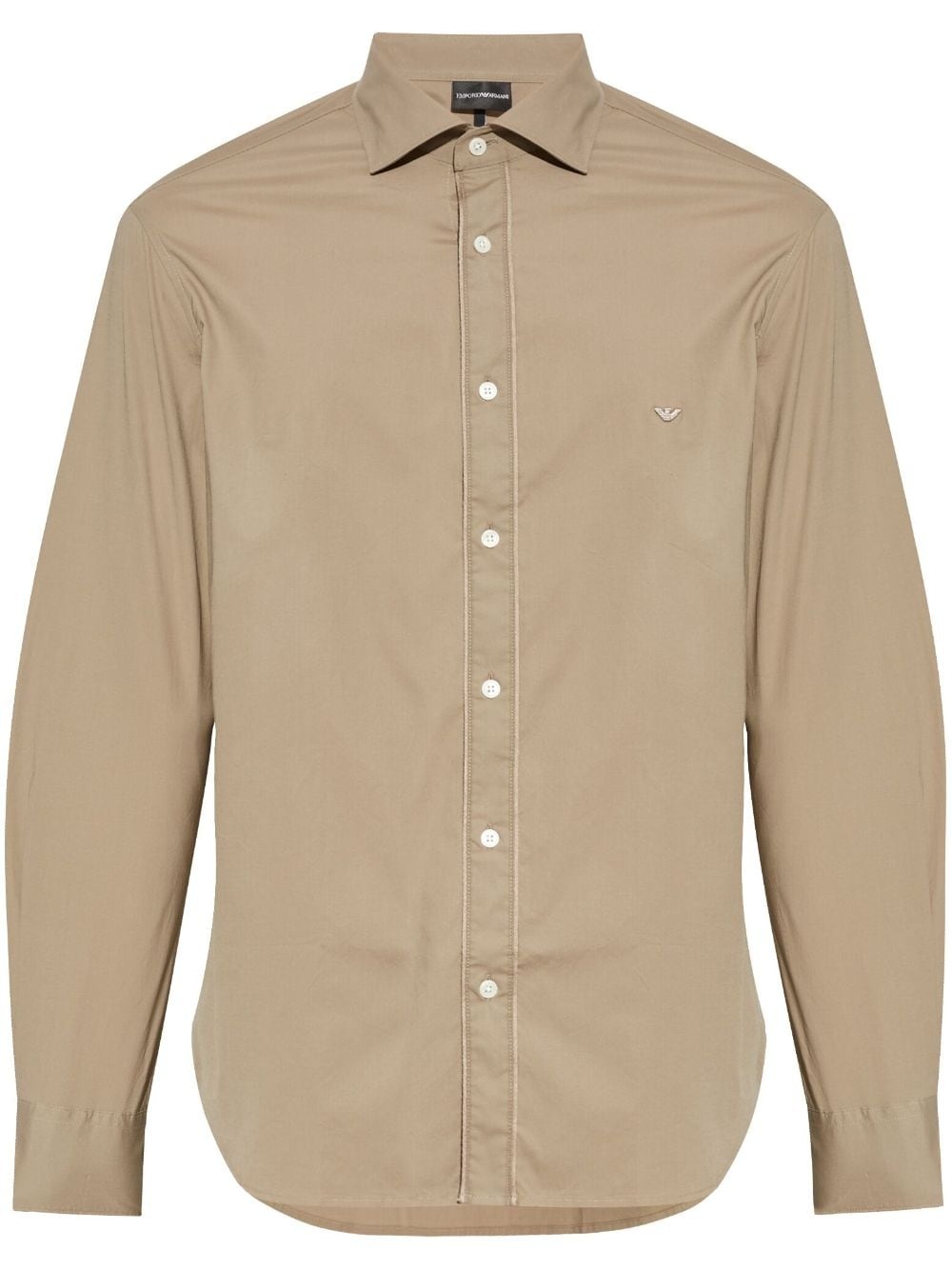 embroidered logo buttoned shirt - 1