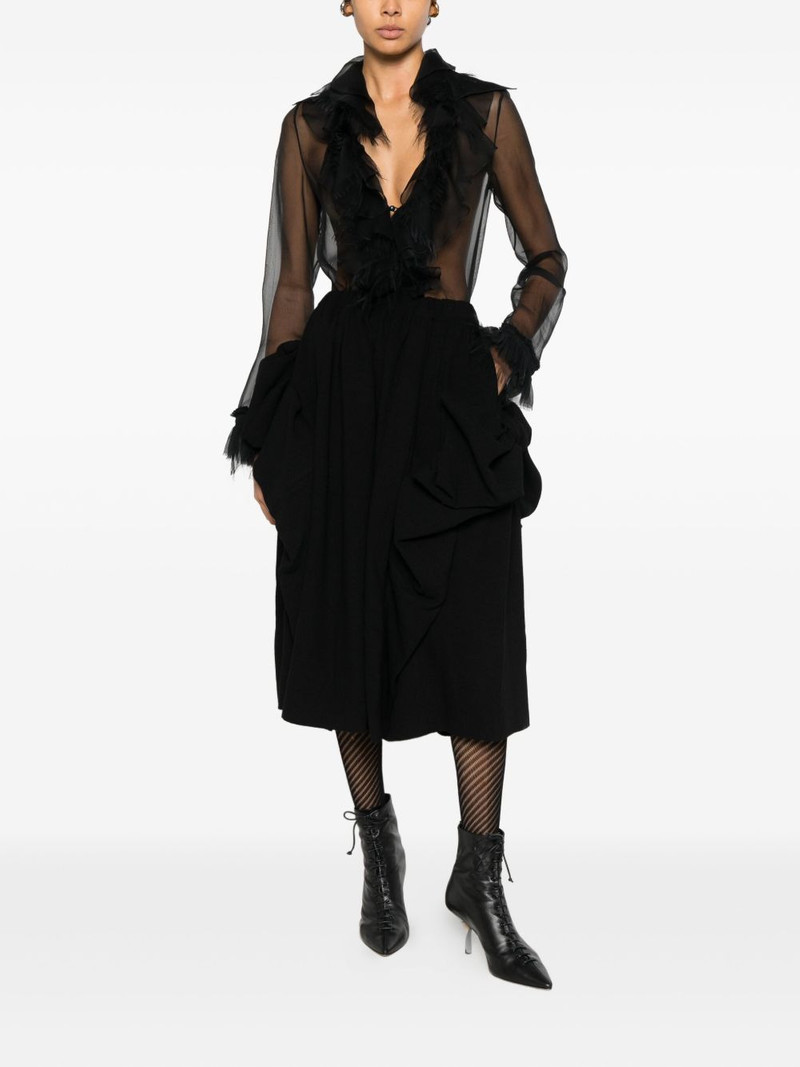 Comme des Garçons Comme des Garçons elasticated-waistband midi skirt outlook