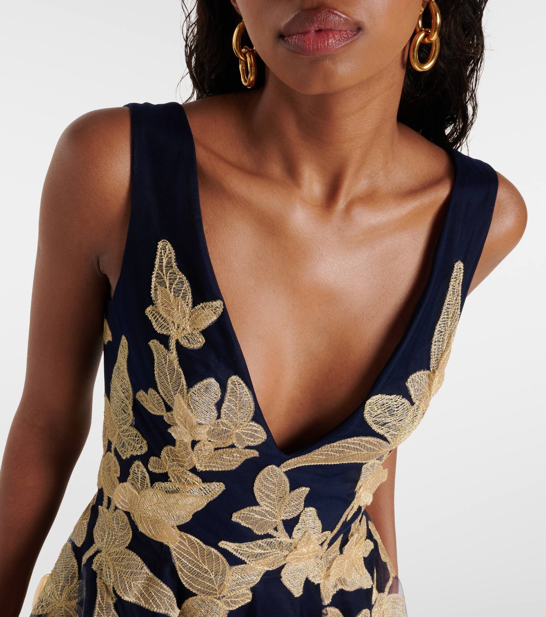 Arcangela appliqué tulle gown - 4