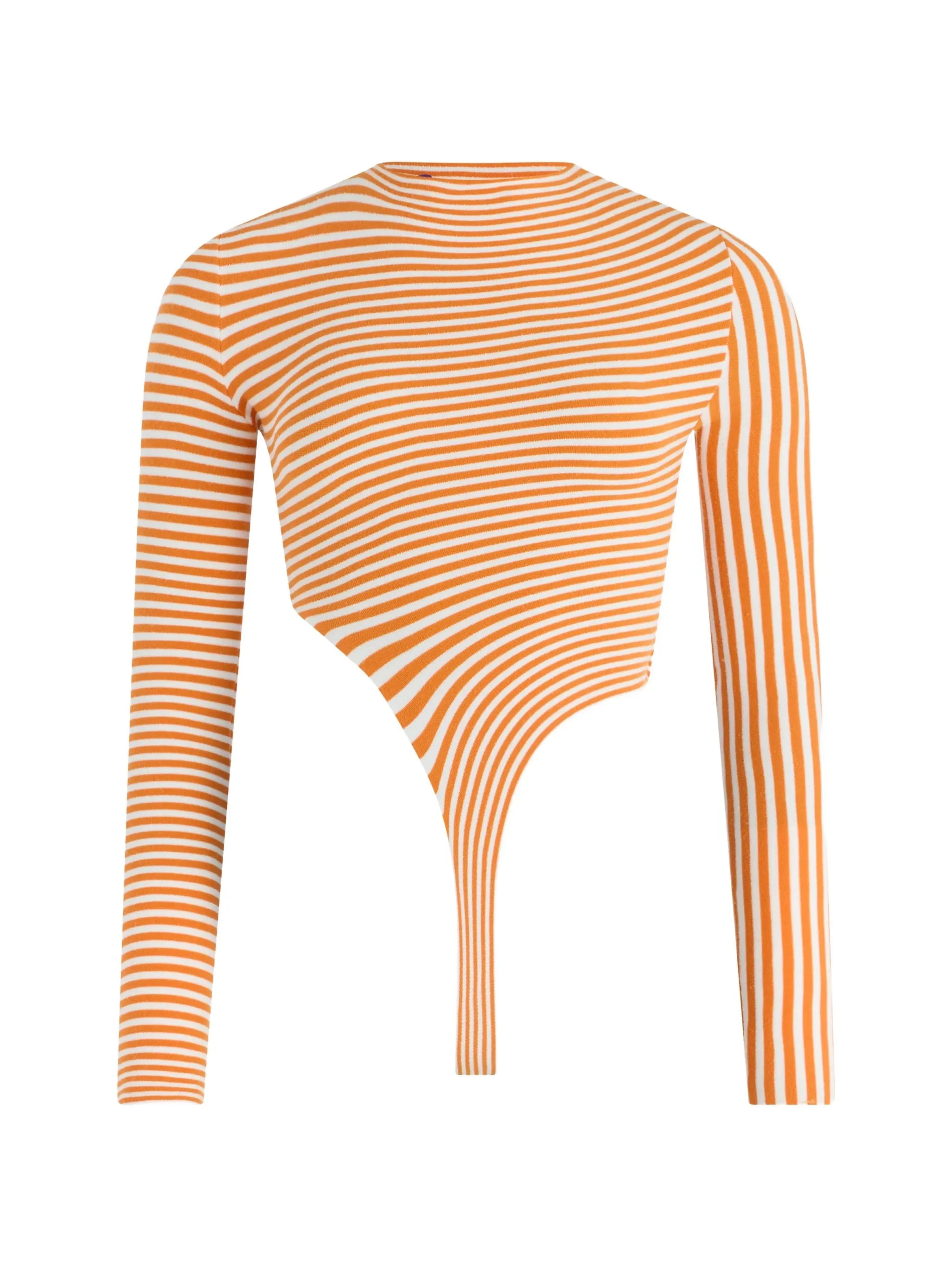striped asymmetric bodysuit - 1