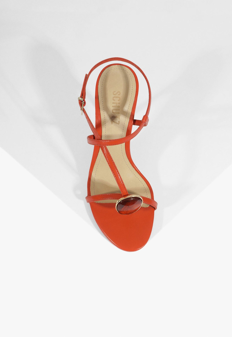 Azure Embellished Leather Sandal 5
