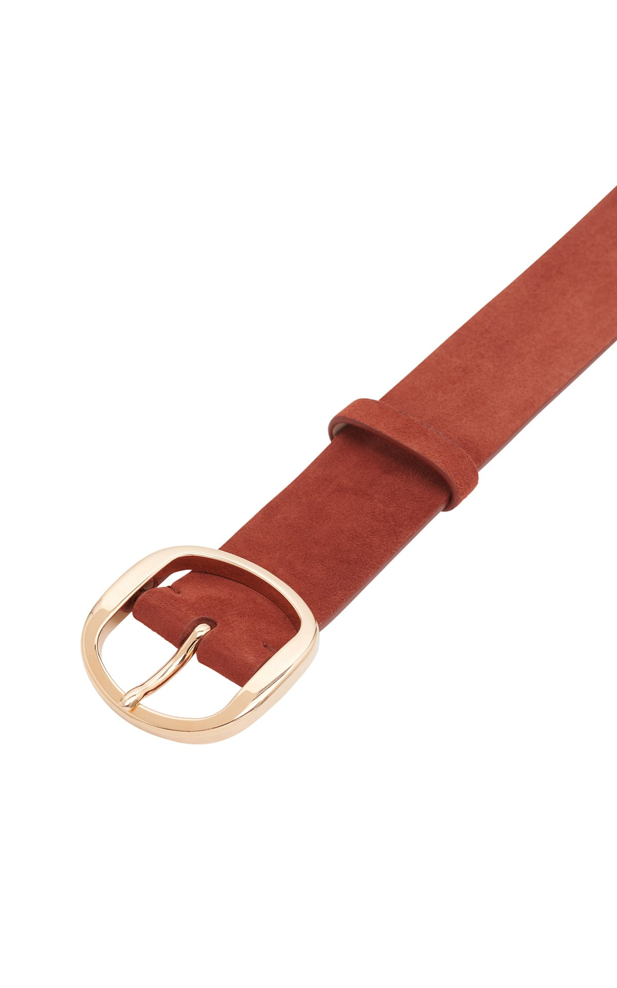 Elster Buckle Belt in Burnt Sienna Suede - 3