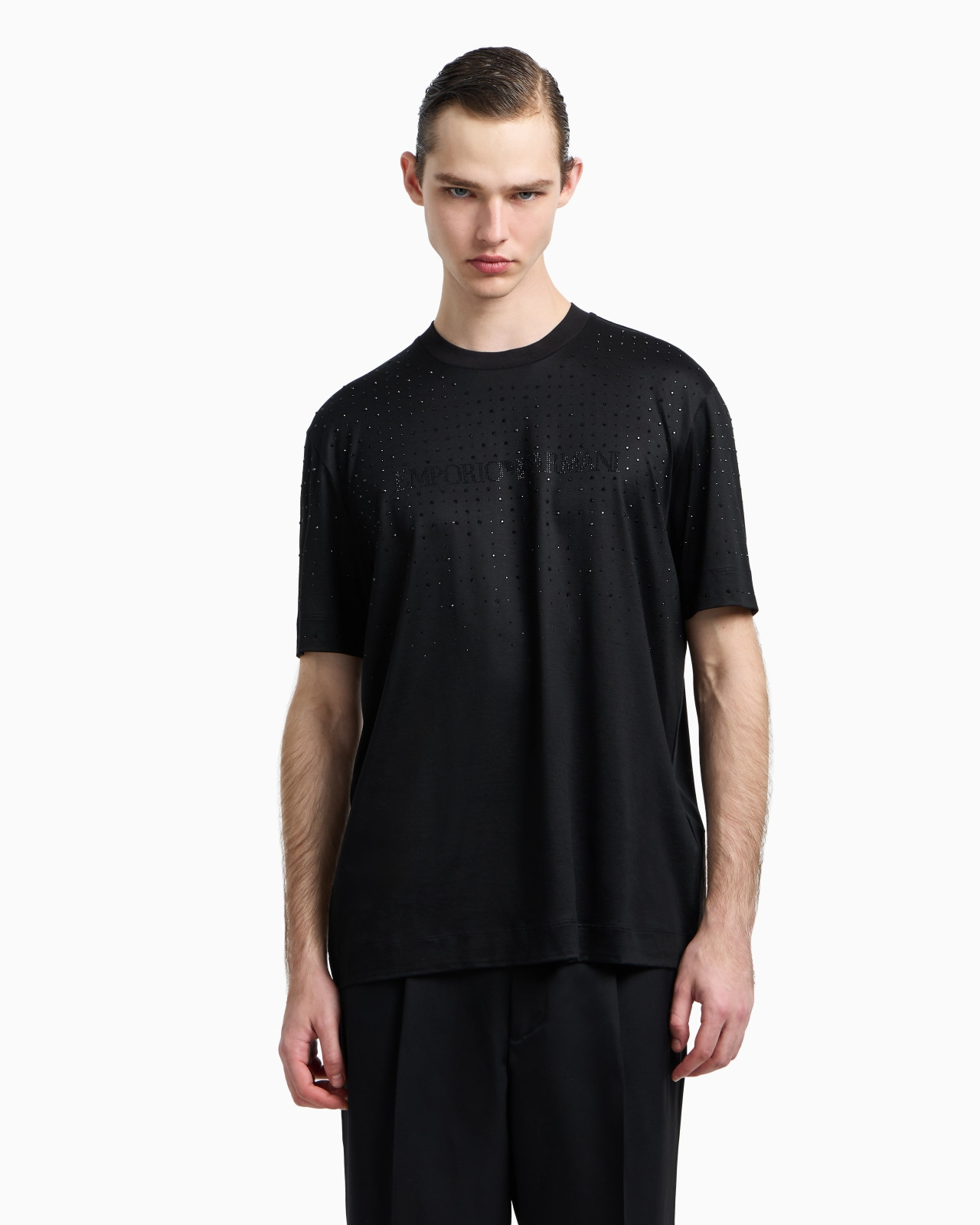 CLUBWEAR T-SHIRT IN A LYOCELL BLEND JERSEY WITH RHINESTONES - 4