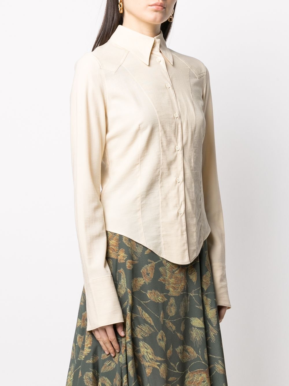 fitted button-up shirt - 3