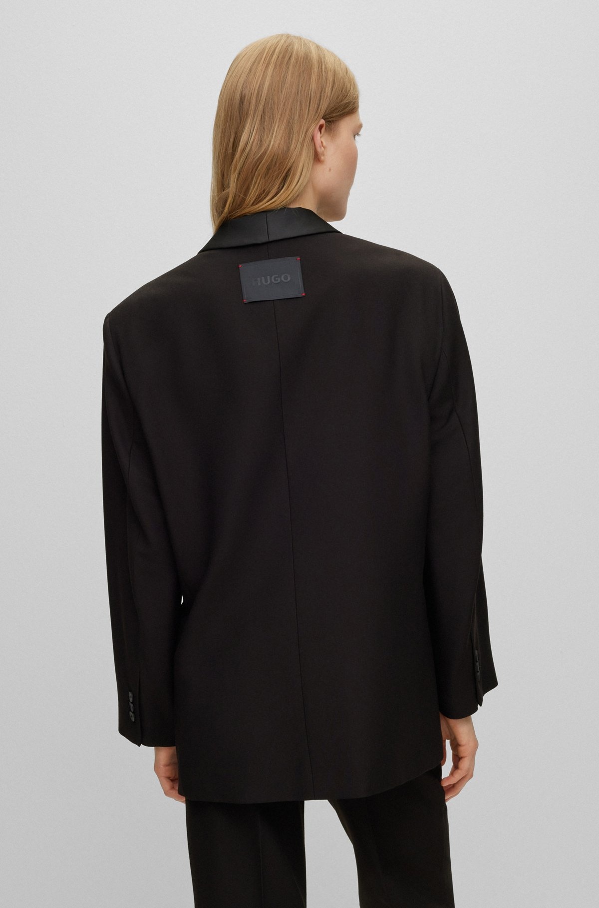 OVERSIZE-FIT JACKET WITH SHAWL LAPELS - 4