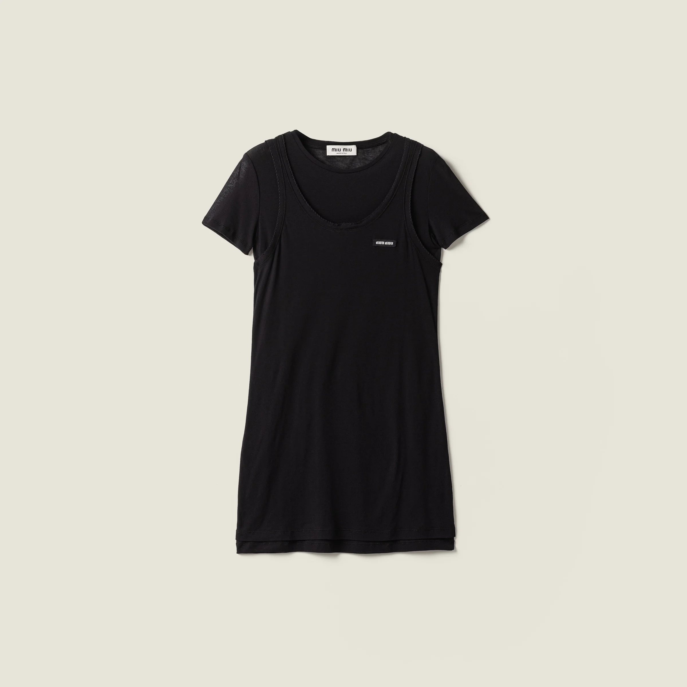 Ribbed knit jersey dress - 1
