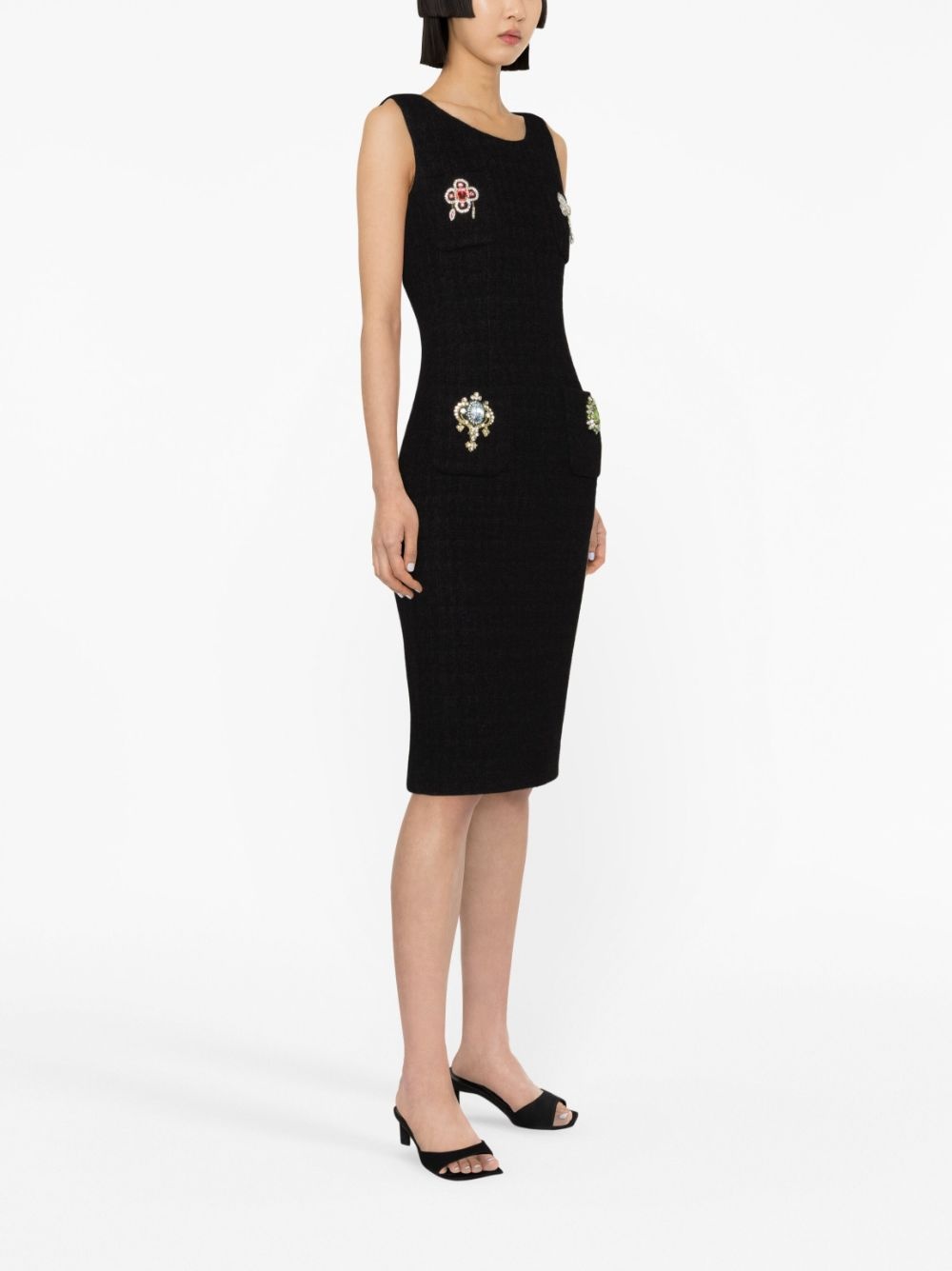 appliqué-detail midi dress - 3