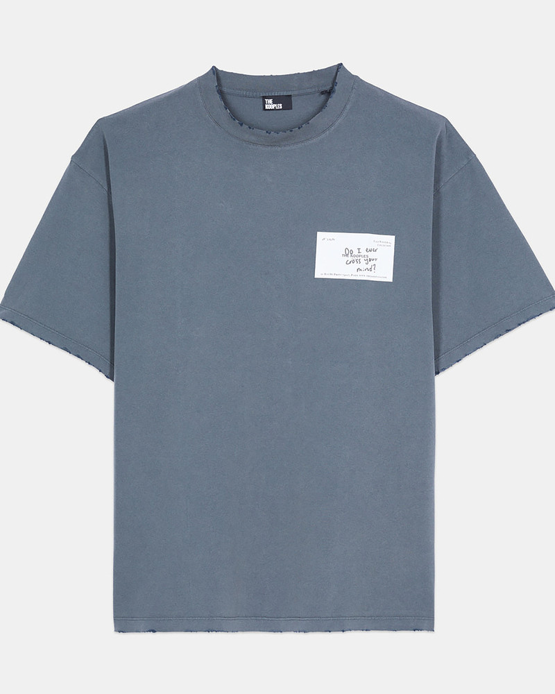 BLUE BUSINESS CARD SERIGRAPHY T-SHIRT 1