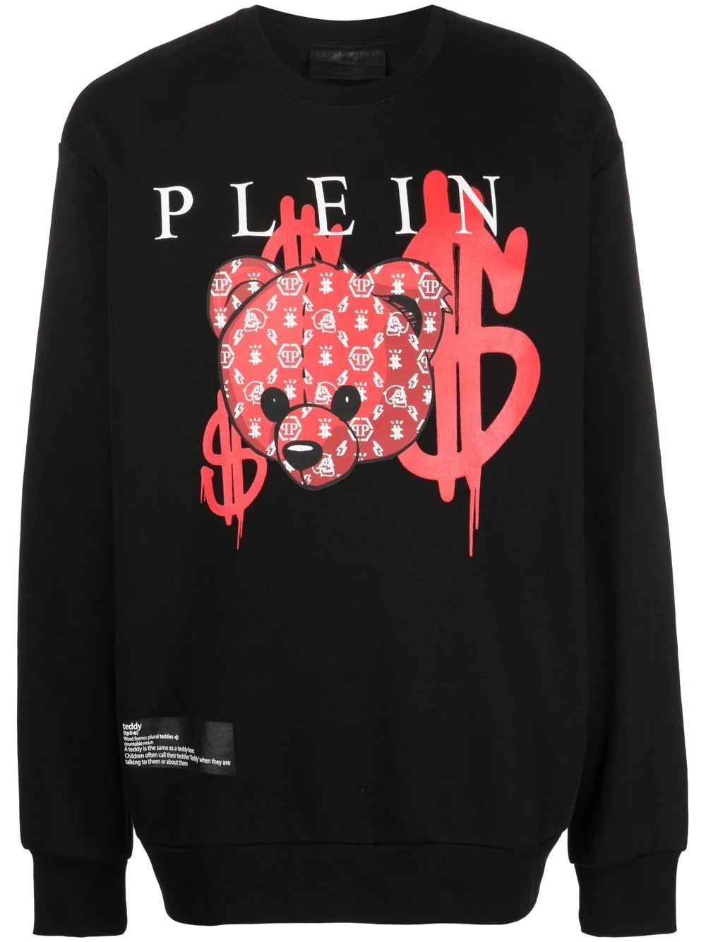 teddy-print cotton sweatshirt - 1