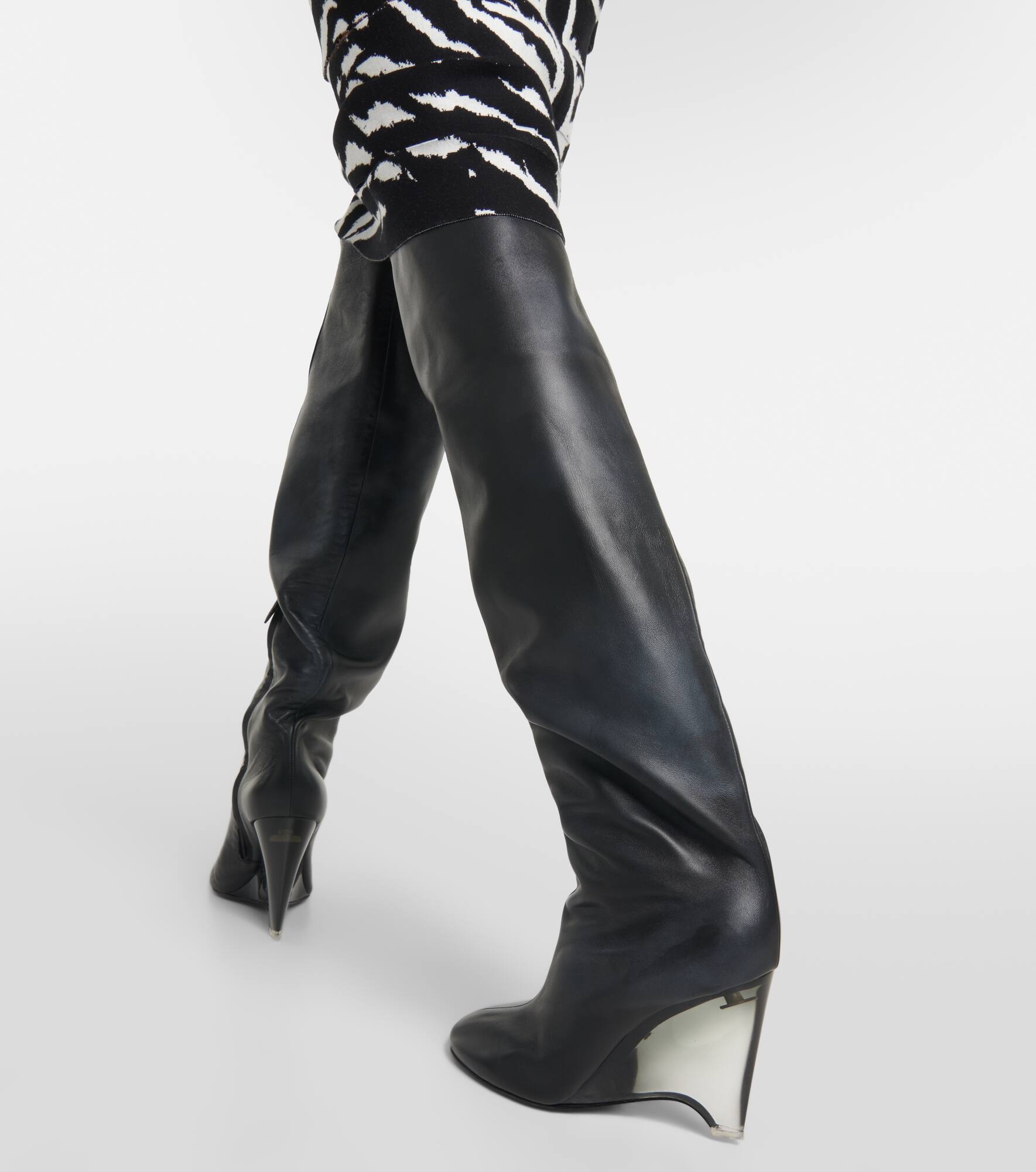 Leather knee-high boots - 4
