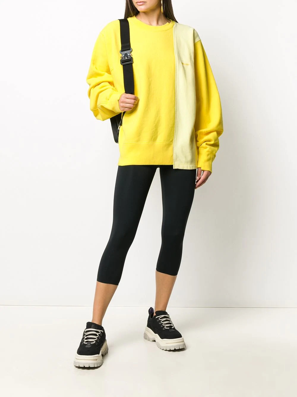 contrast-panel sweatshirt - 3