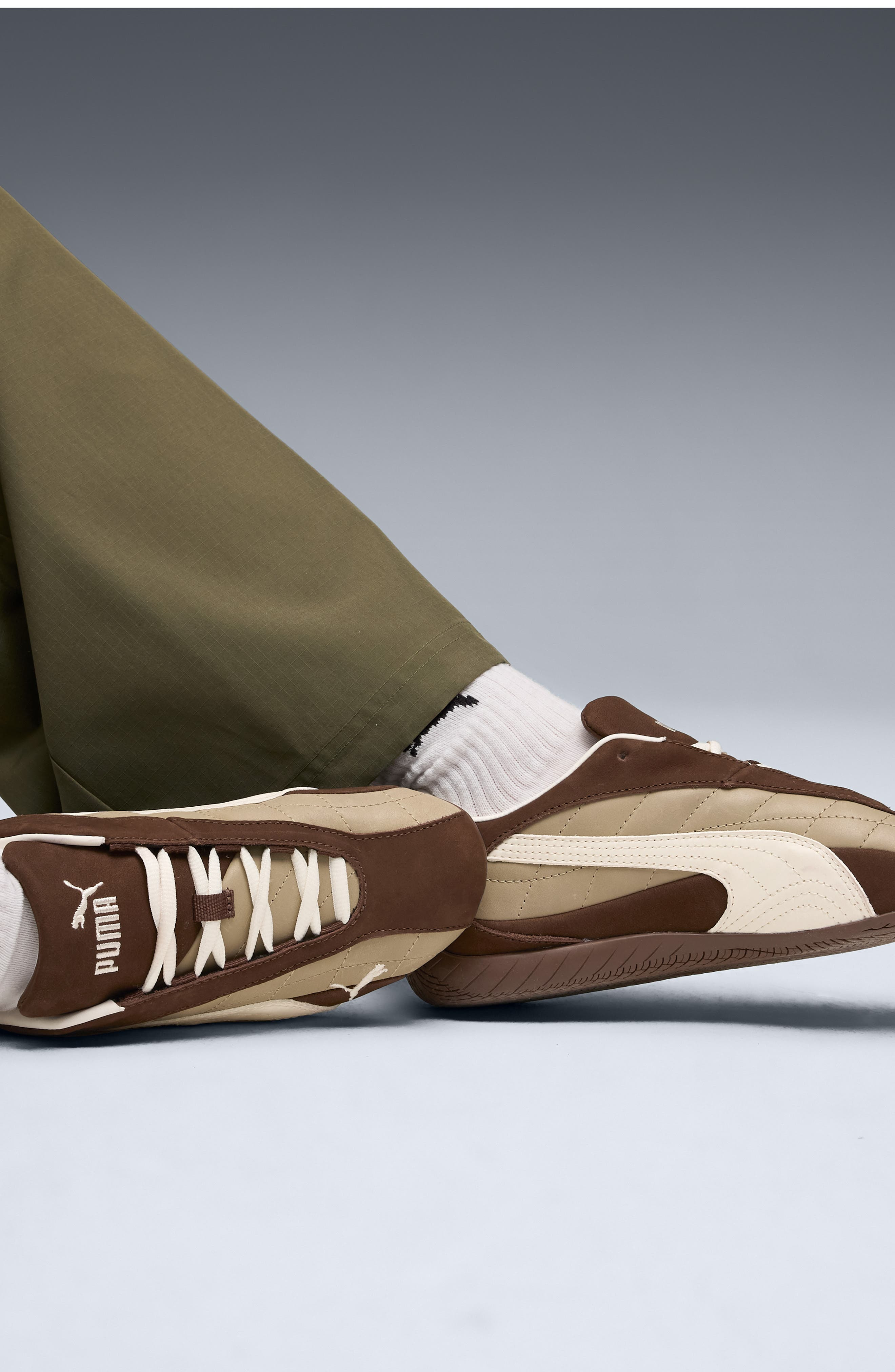 PUMA Speedcat Plus Quilted Sneaker in Espresso Brown/Warm White at Nordstrom - 2
