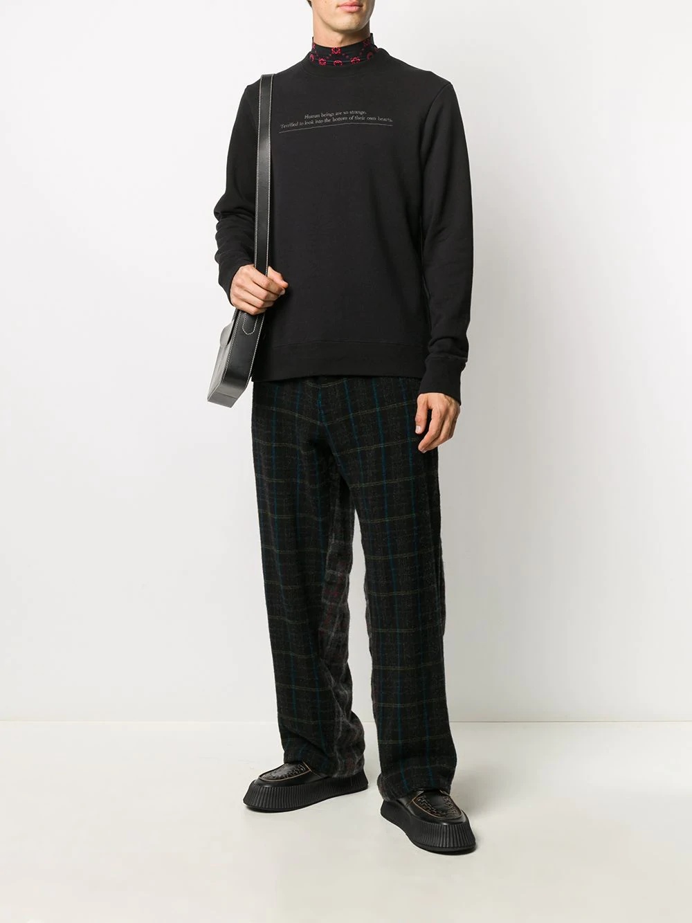 contrast check pattern  trousers - 2