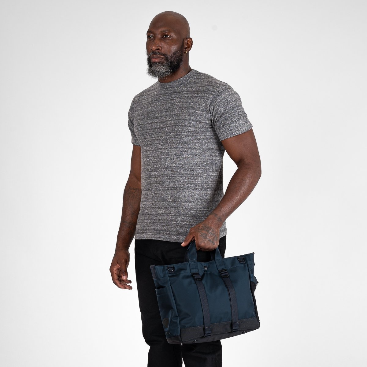 POR-RDE-TOTE-NAV Porter - Yoshida & Co. - Ride 2Way Tote Bag - Navy Blue - 2