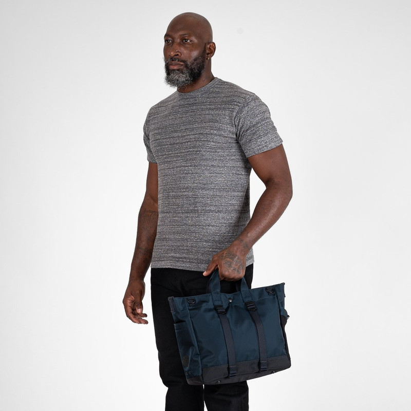 Iron Heart POR-RDE-TOTE-NAV Porter - Yoshida & Co. - Ride 2Way Tote Bag - Navy Blue outlook