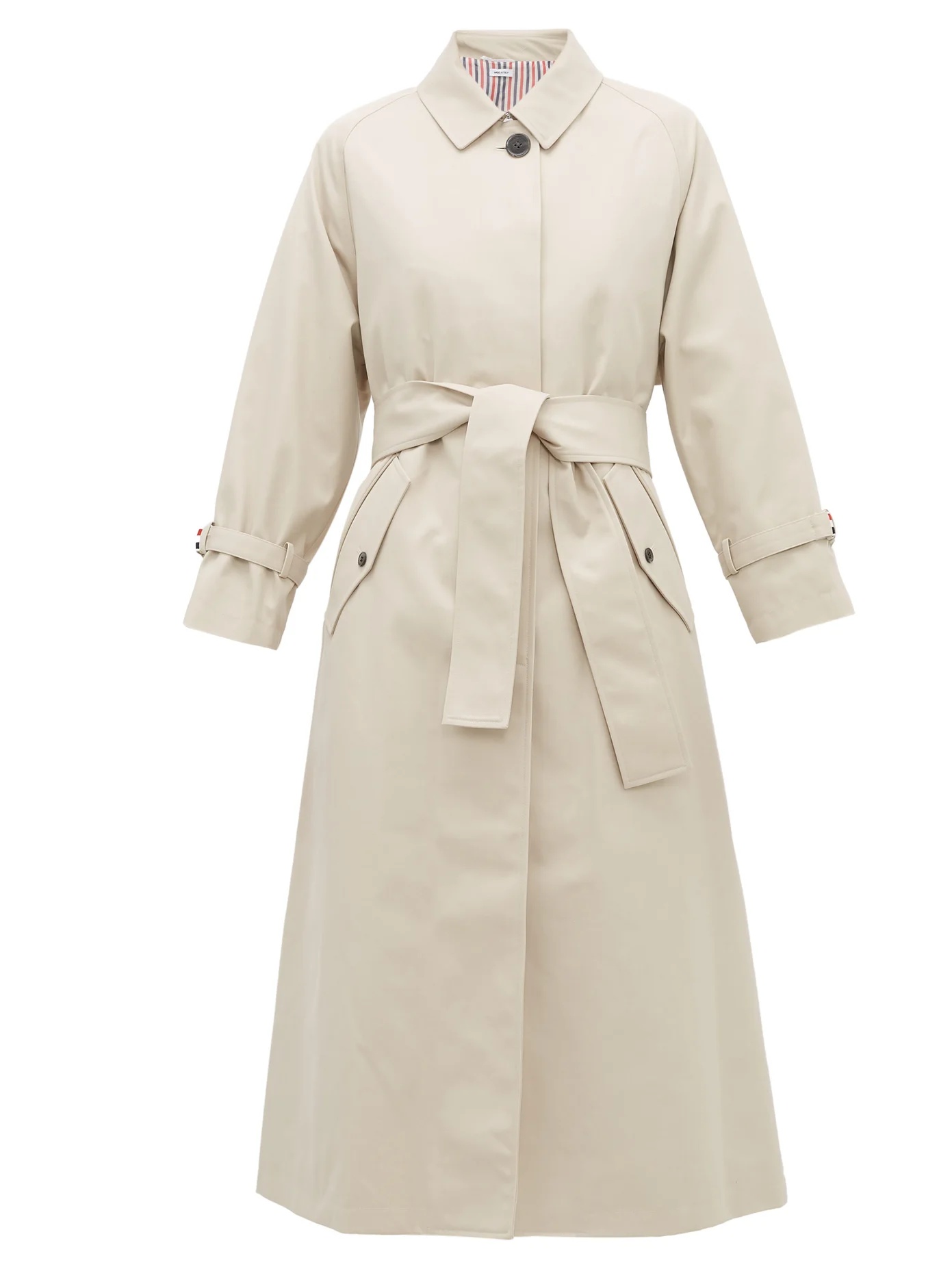 Belted twill trench coat - 1