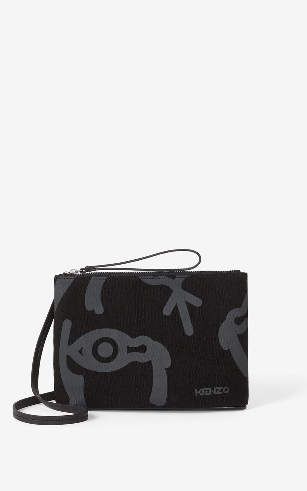 KENZO Arc canvas pouch and shoulder strap - 1