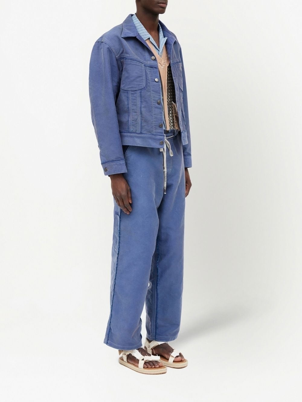 frayed denim jacket - 3