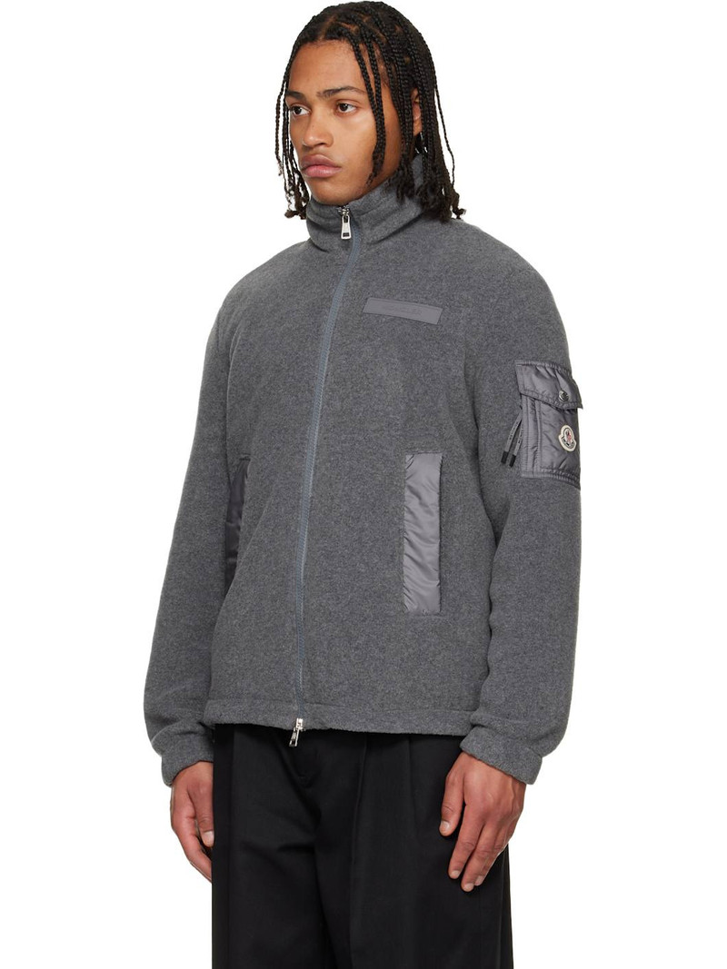 Moncler Gray Zip Up Jacket outlook