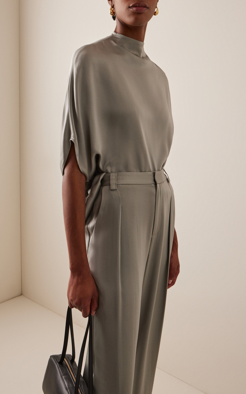 LAPOINTE Satin Cape T-Shirt blue outlook