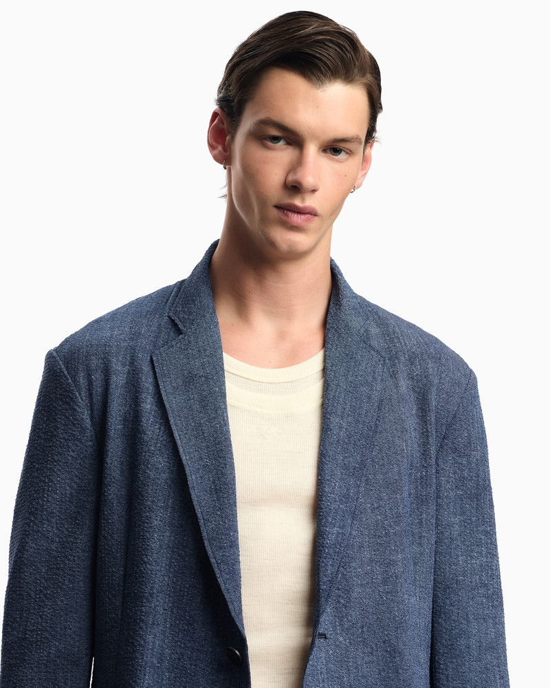 PRINTED SEERSUCKER SINGLE-BREASTED BLAZER 5