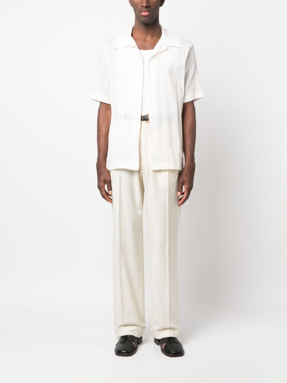 pintuck cotton shirt - 2