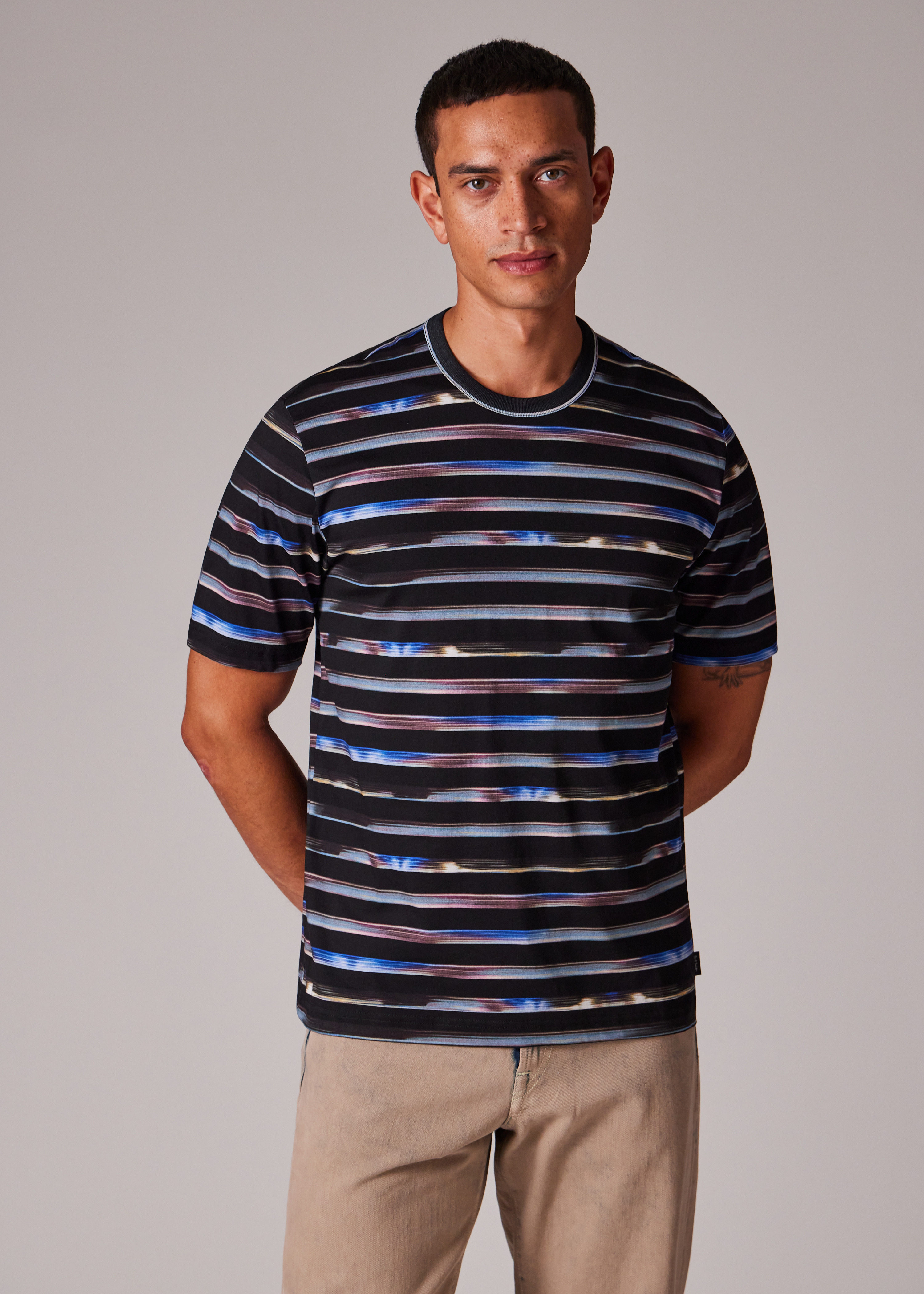 Black 'Digital Stripe' T-Shirt - 4