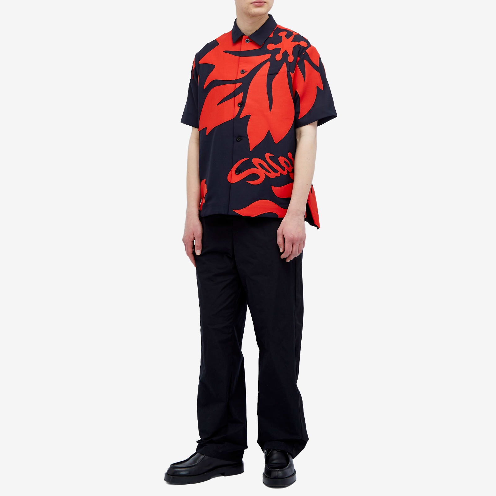 Sacai Floral Embroidered Patch Vacation Shirt - 4