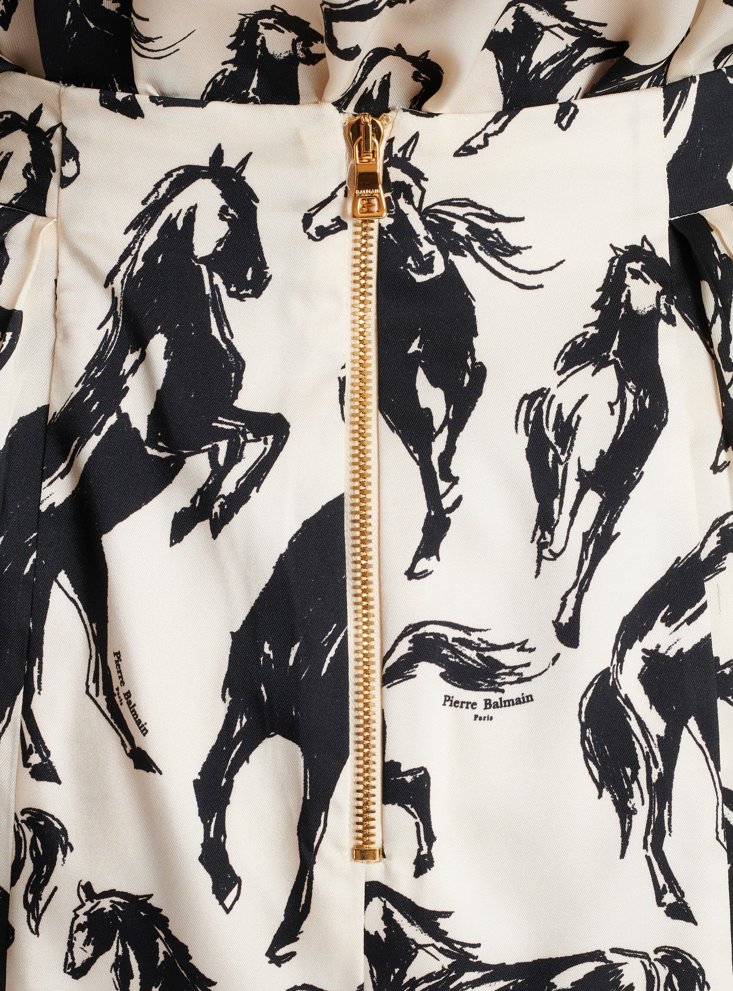 Pleated midi skirt in printed silk - 6