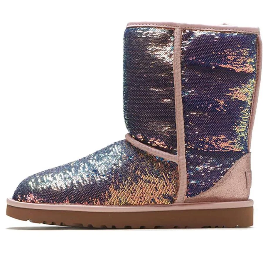 (WMNS) UGG Classic Short Cosmos Sequin Rose Gold 1103796-QRT - 1