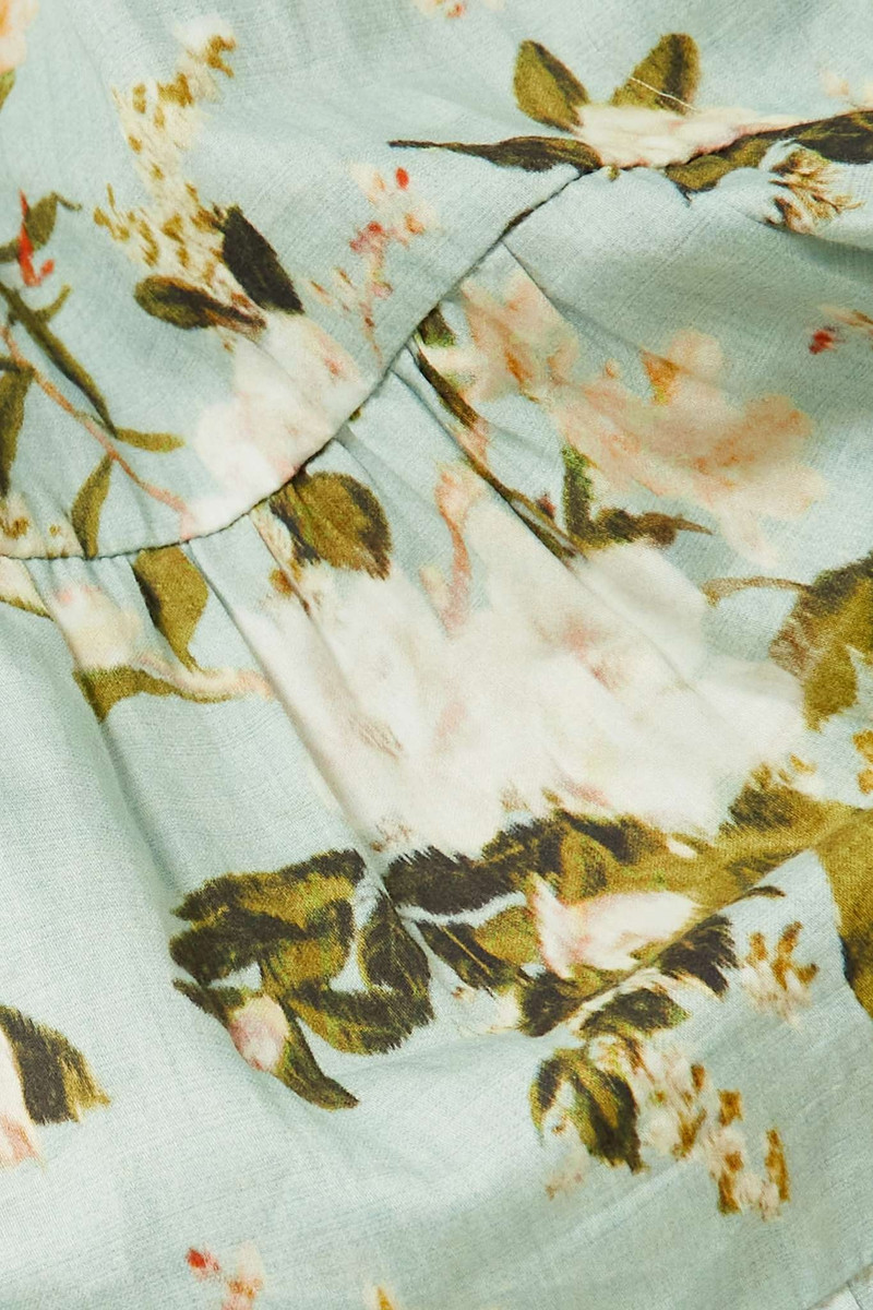 Panthea tiered floral-print cotton midi shirt dress 4