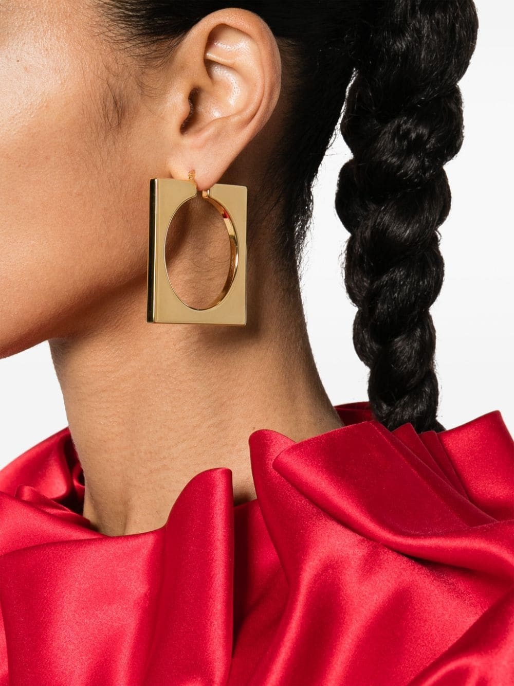 Les Creoles Rond CarrÃ© asymmetric hoop earrings - 2