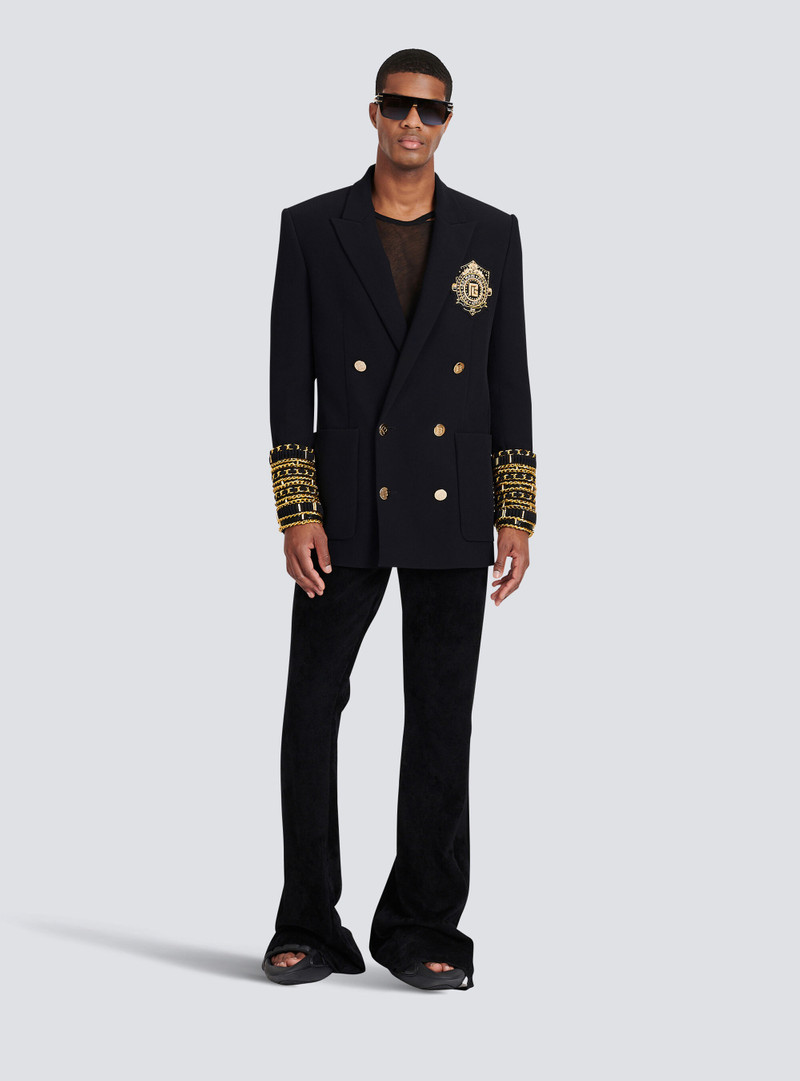 Balmain Twill blazer with double-breasted gold-tone buttoned fastening outlook